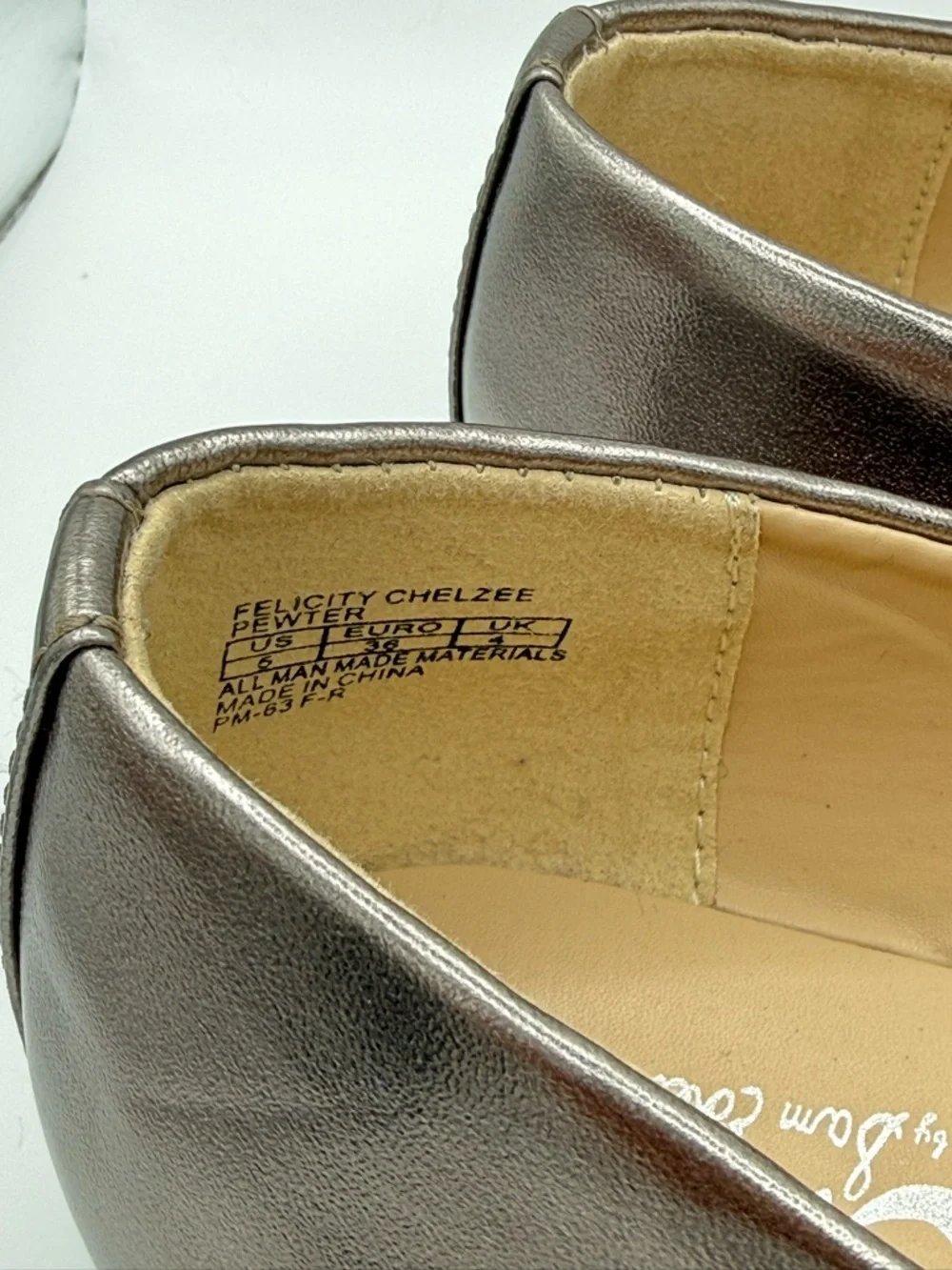 Sam Edelman Felicity Chelzee Ballet Flats Women's Size‎ 6 Metallic Silver Bow
